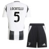 Original Trikotsatz Juventus Locatelli 5 Heimtrikot 2024-25 Für Kinder